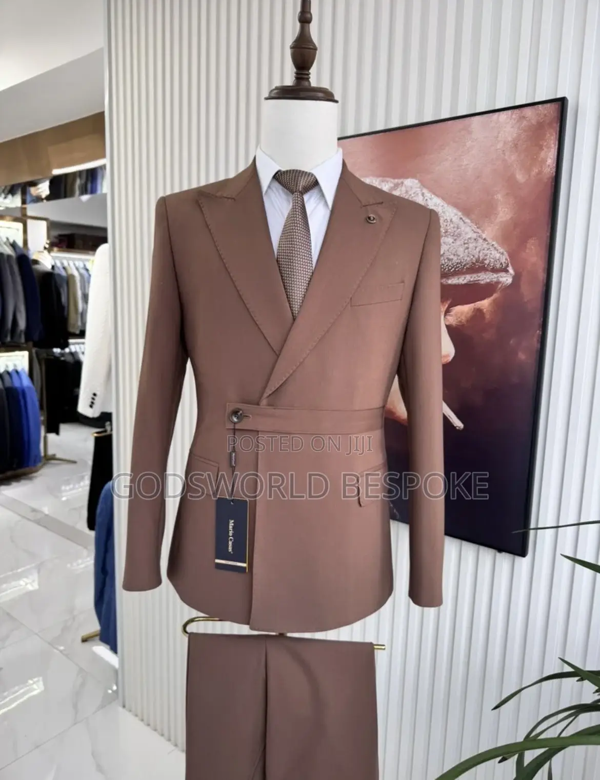 One Button Overlap Suit