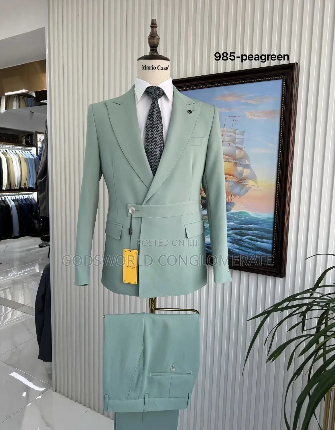 One Button Overlap Suit