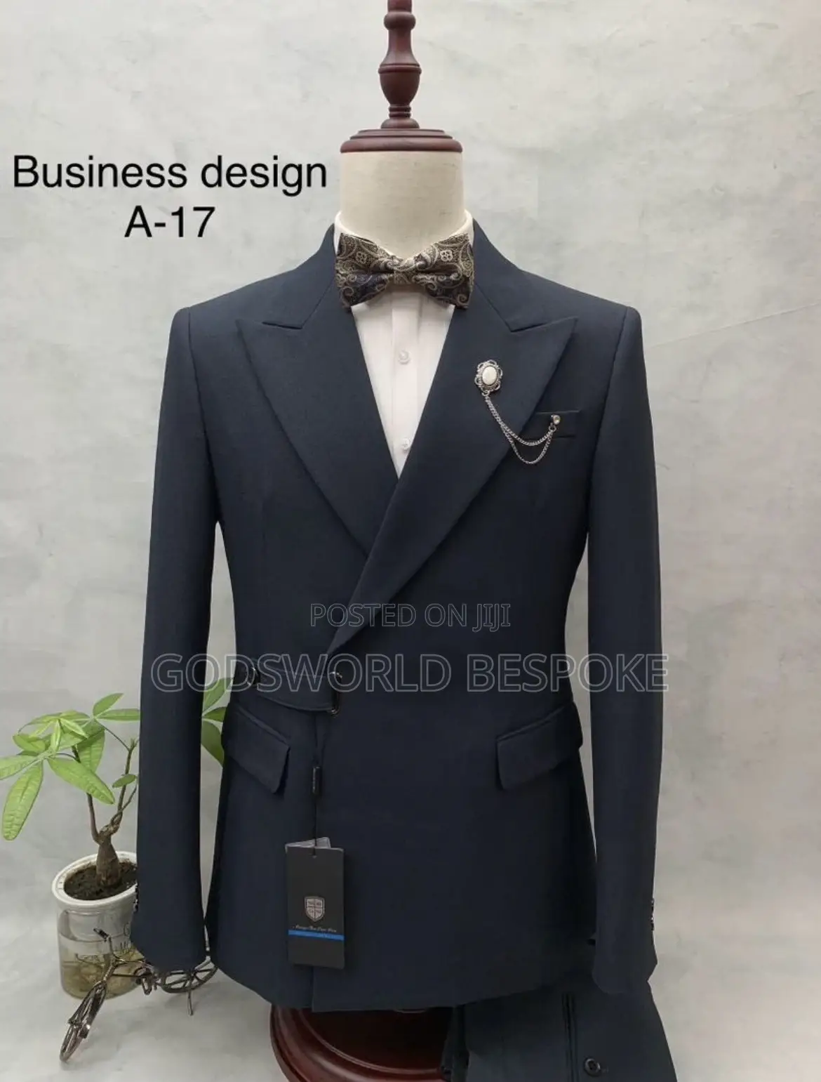 One Button Overlap Suit