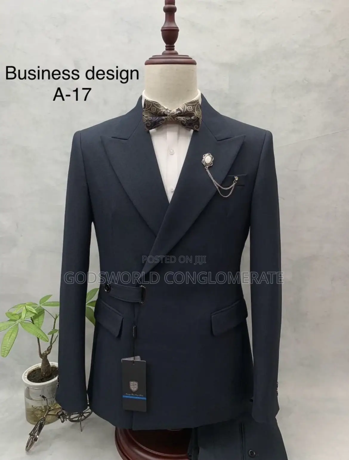 One Button Overlap Suit
