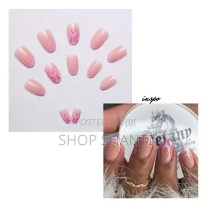 24pcs Press-on With Glue, Sticker, File, Cuticle Stick Alcohol Pad