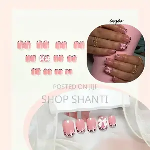 24pcs Press-on With Glue, Sticker, File, Cuticle Stick Alcohol Pad