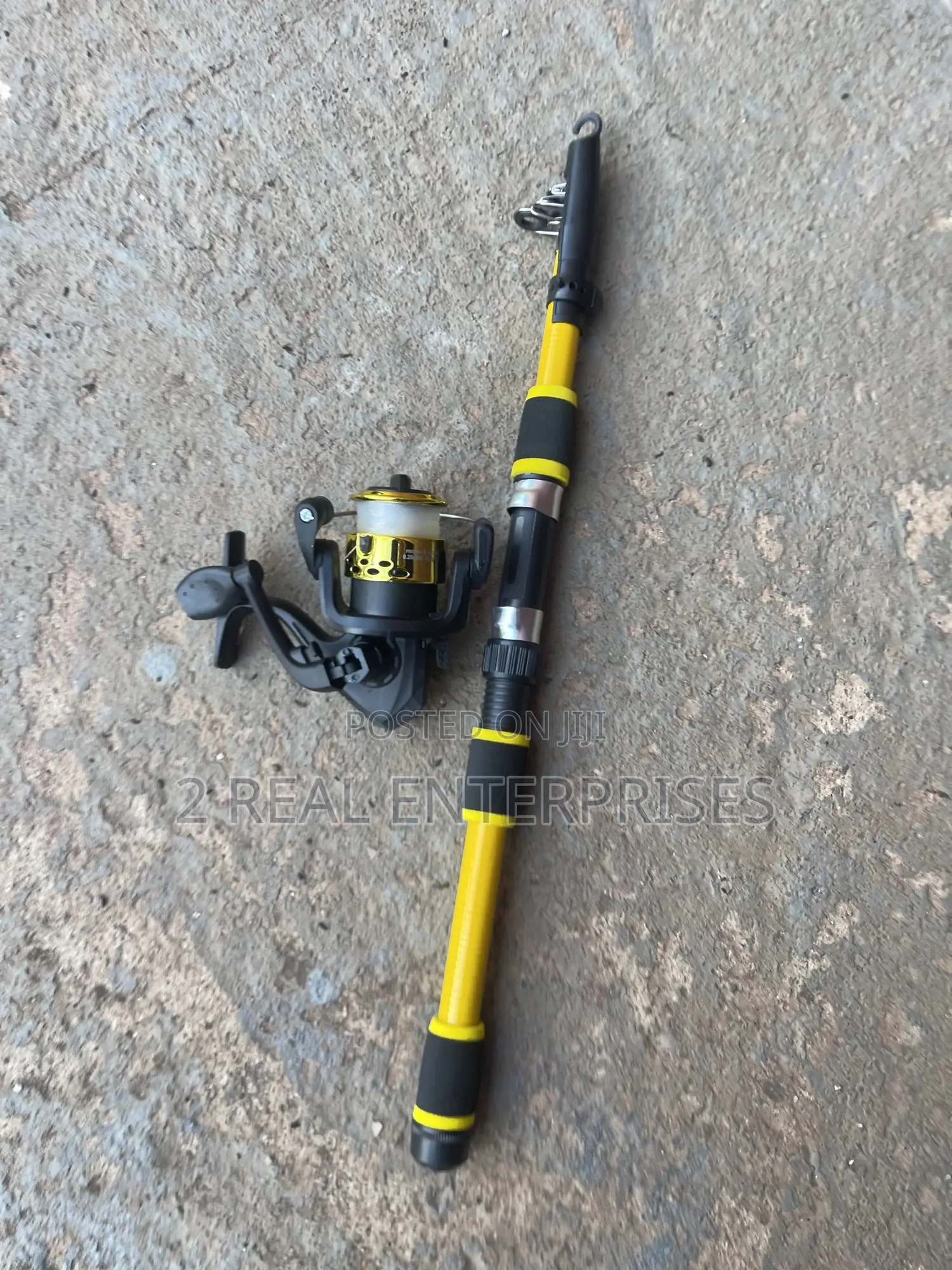 Fishing Rod With Spinning Reel Yellow
