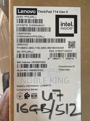 New Laptop Lenovo ThinkPad T14 G4 16GB Intel Core Ultra 7 SSD 512GB