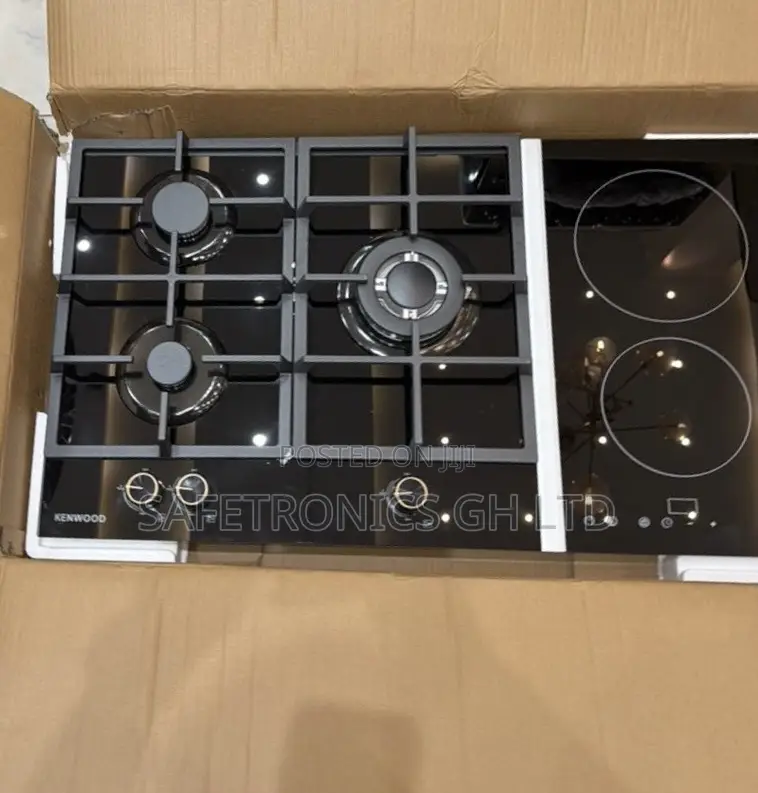 Fast Cooking Kenwood 90cm 2 Electric 3 Gas Black Tempered Hob