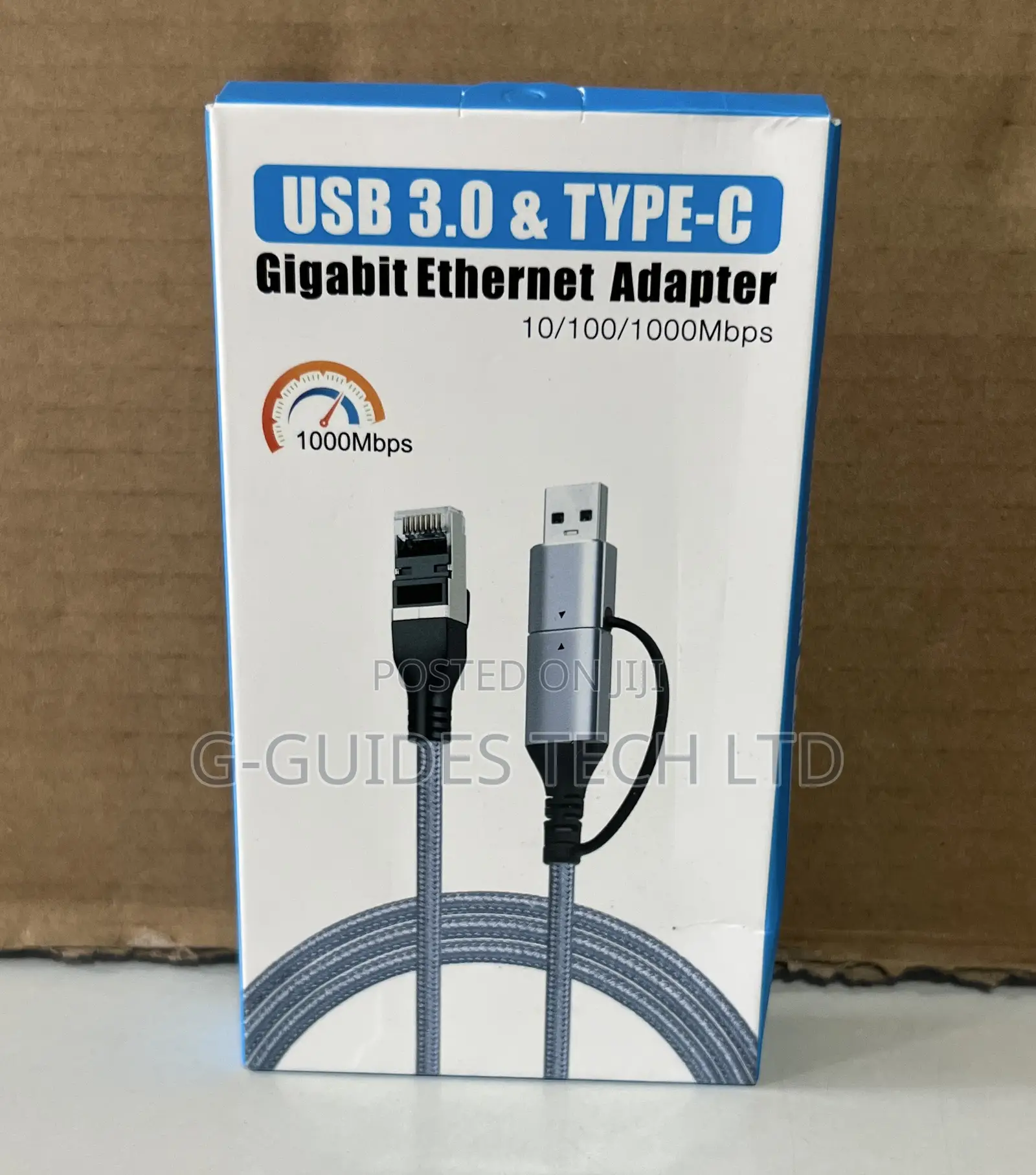 2 in 1 Usb 3.0 and Type-C Gigabit Ethernet Adapter Console Cable