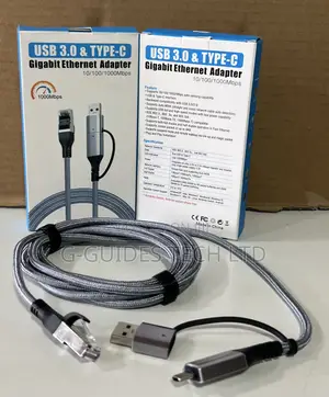 2 in 1 Usb 3.0 and Type-C Gigabit Ethernet Adapter Console Cable