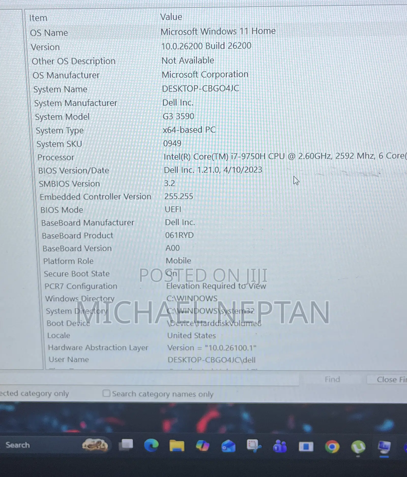Laptop Dell G3 15 3590 16GB Intel Core i7 SSD 512GB