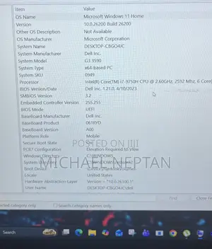 Laptop Dell G3 15 3590 16GB Intel Core i7 SSD 512GB