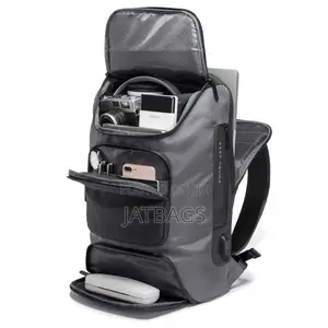 Grey And Black Waterproof Usb Laptop Backpack (Free Delivery)