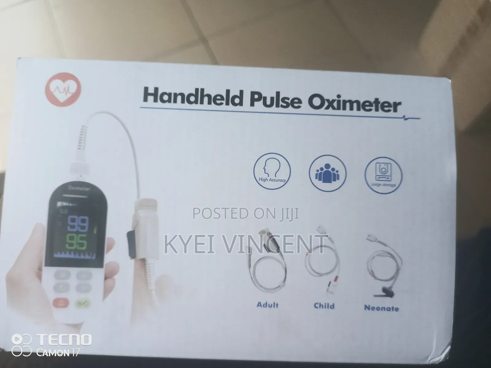 Handheld Pulse Oximeter With 3 Probes