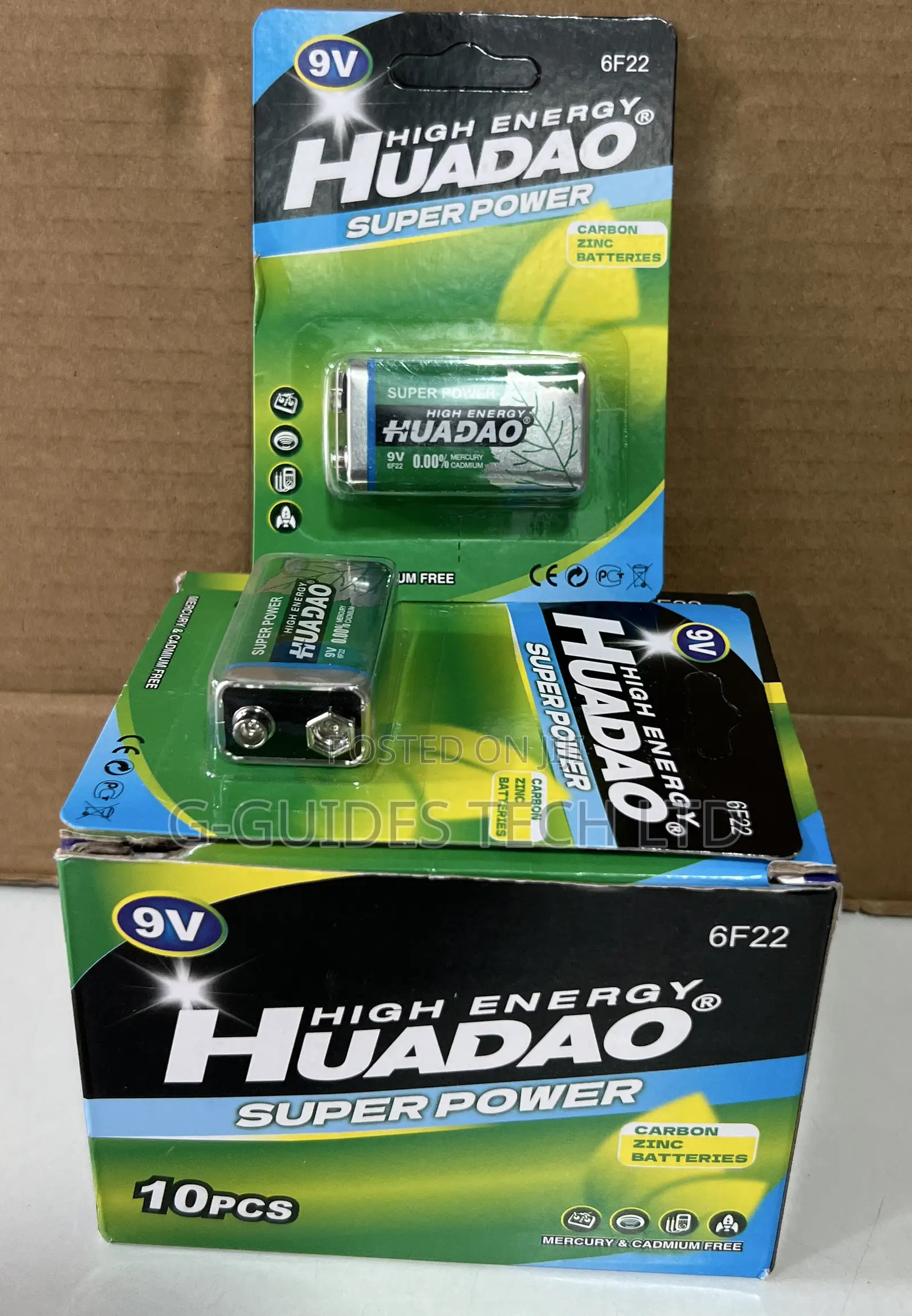 9v Battery, Huadao Super Power 9v Carbon Zinc Battery