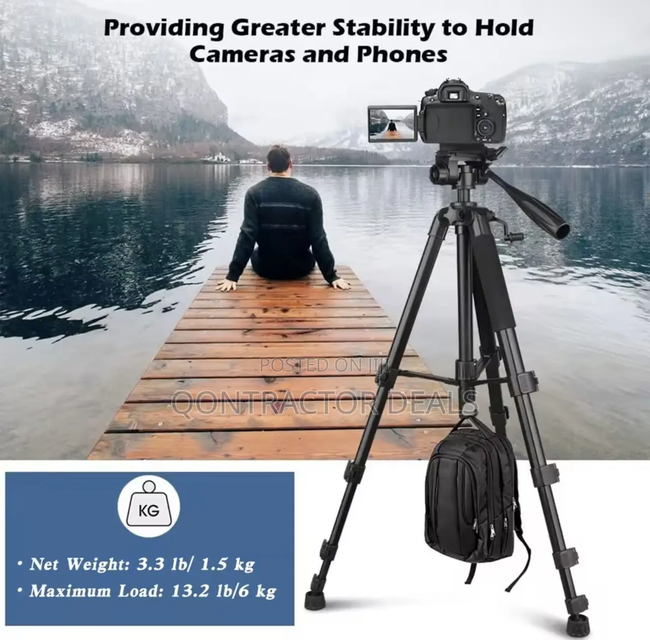 Qontractor Deals Heavy Duty Professional Tripod 1.6m