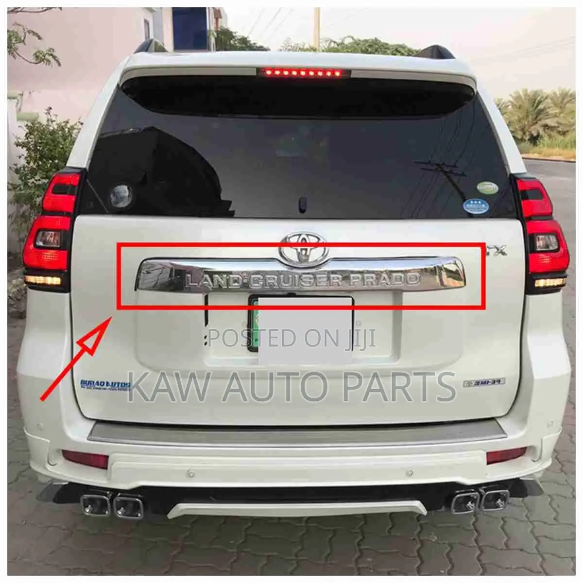 2018,2019,2020,2021 Tailgate Trim Chrome For Toyota Land Cruiser Prado