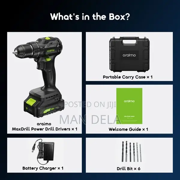 Oraimo Maxdrill 20v Cordless Versatile Power Drill Driver