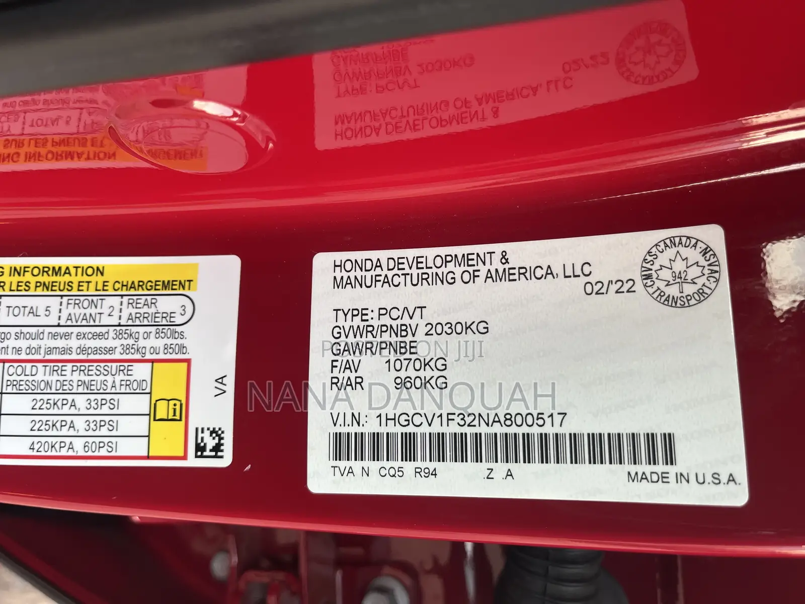 Honda Accord Sport 1.5T 2022 Red