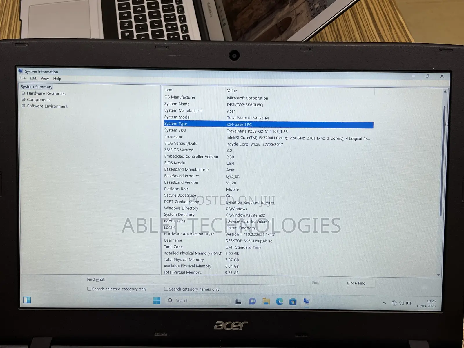 Laptop Acer TravelMate P253 E 8GB Intel Core i5 HDD 500GB