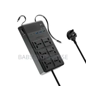Powerology 6 Ac Power Socket With Pd20w & Qc3.0 Port With Usb-c Pd20w