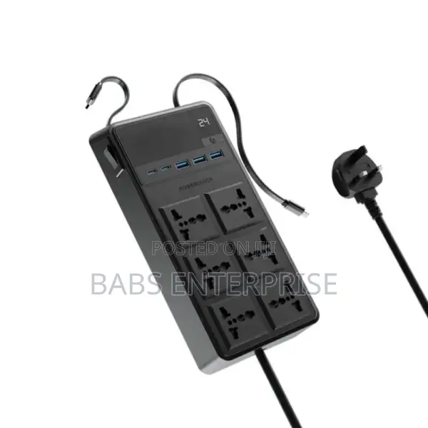 Powerology 6 Ac Power Socket With Pd20w & Qc3.0 Port With Usb-c Pd20w