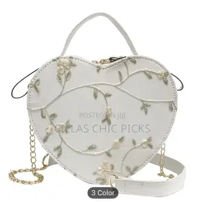 1pc Floral Heart Crossbody Bag for Women, Stylish Pu Satchel