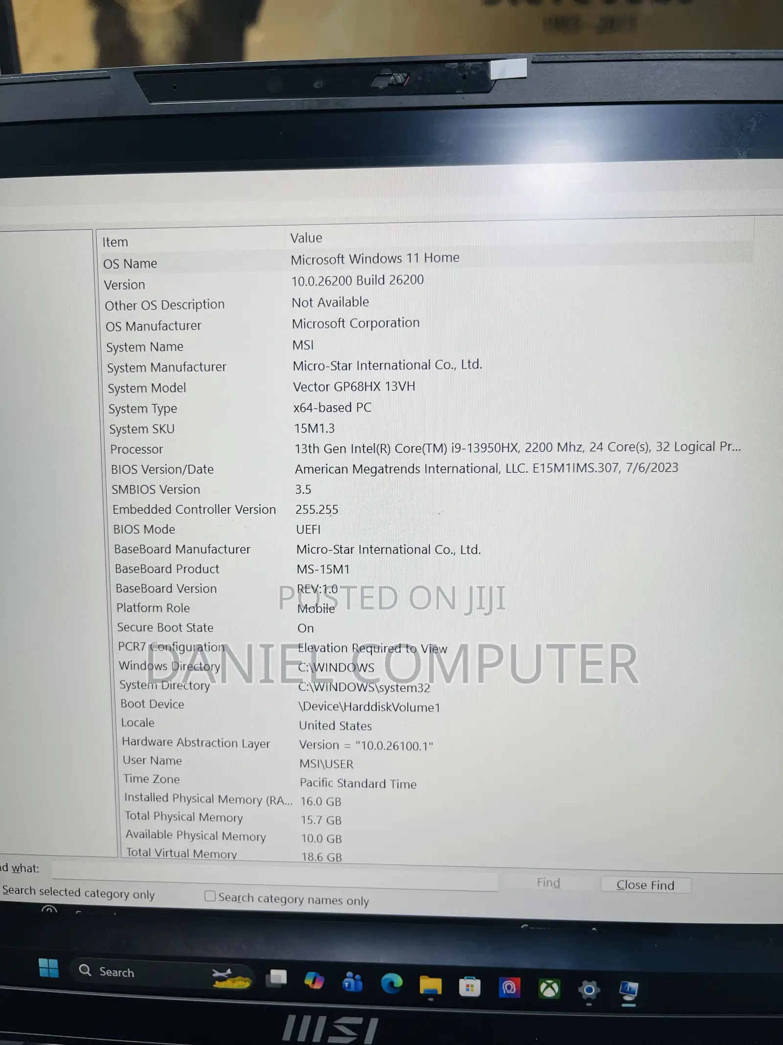 Laptop MSI Vector GP68 HX 13V 16GB Intel Core i9 SSD 1T