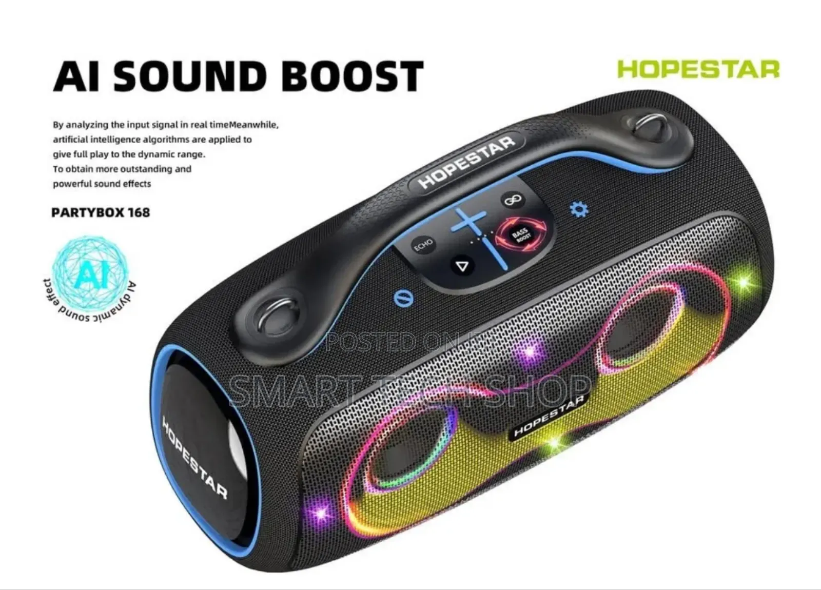 Hopestar Partybox 168 Portable Bluetooth Speaker 400w Led Light