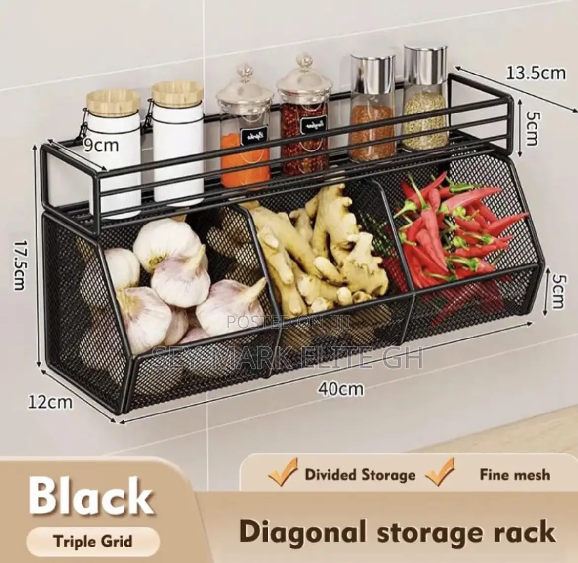 Wall Mount Compartment Kitchen Organizer
