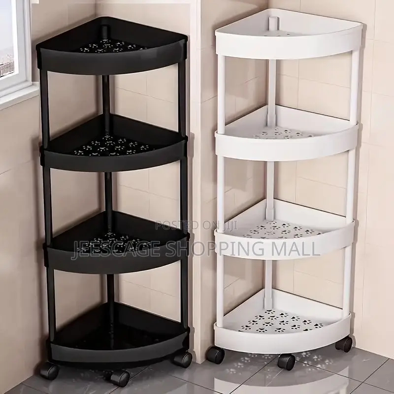 4 Tier Rolling Plastic Trolley Organizer With Wheels