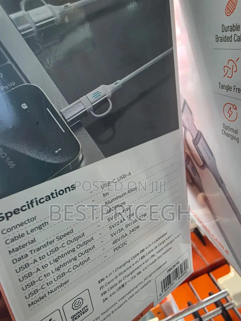 Porodo 4-in-1 High-Speed Charging Cable Pd 240w