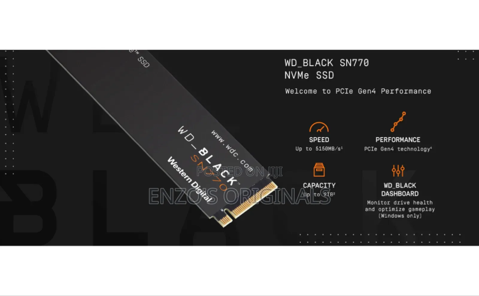 1tb Nvme Gen 4 Sn770 Western Digital Black Edition New Sealed 5150mbps