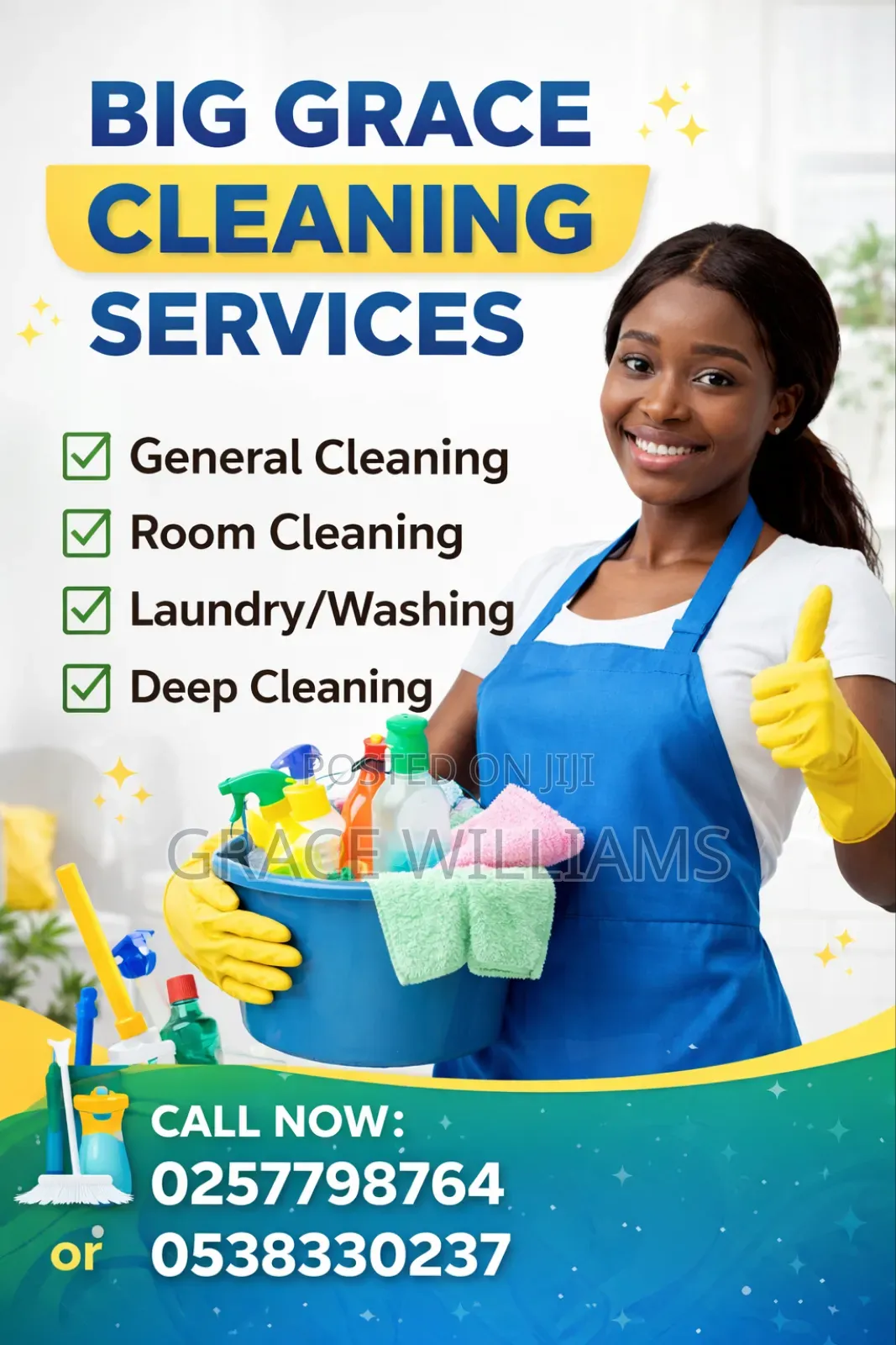 Big Grace Professional Cleaning Services,We Clean, You Relax