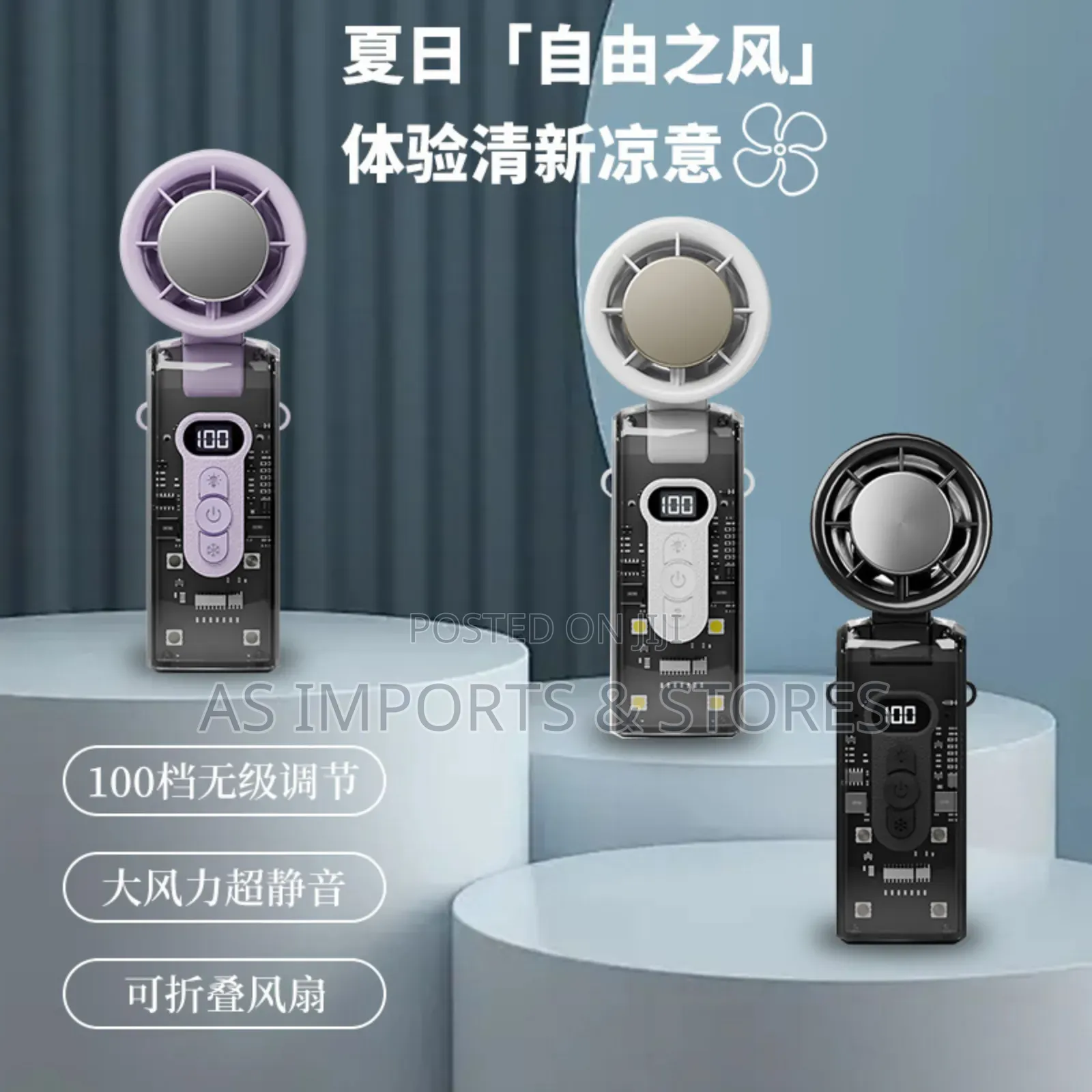 Handheld Cooler Fan With Light