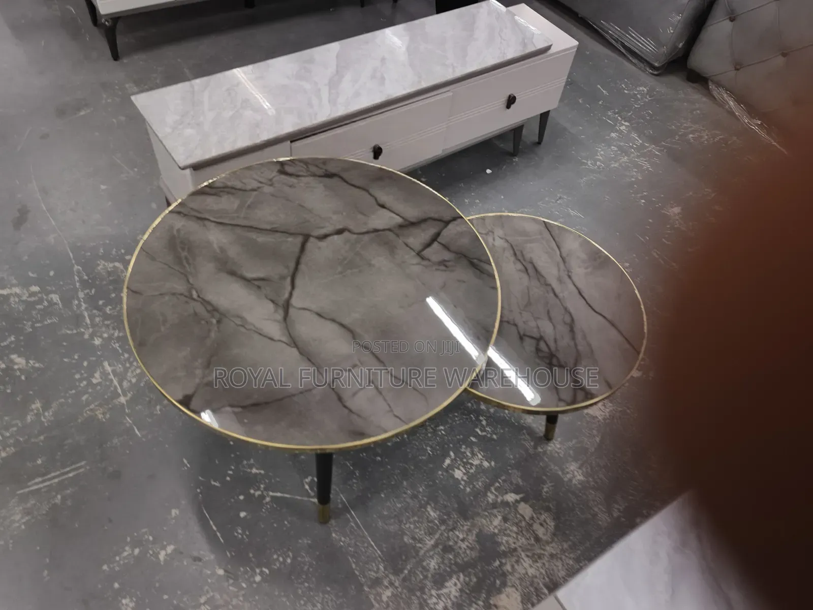 Dark Gray Nesting Coffee Table Set