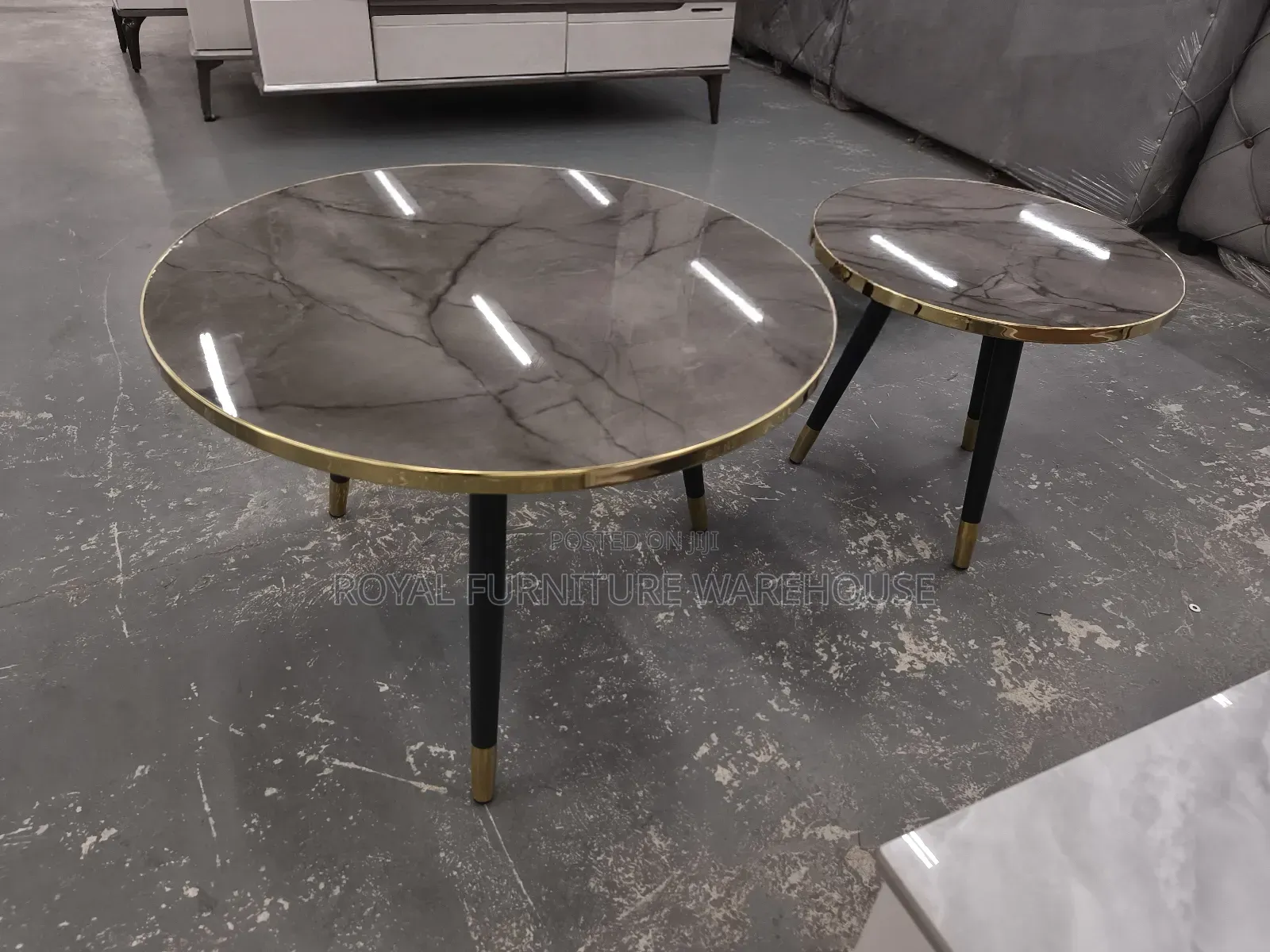 Dark Gray Nesting Coffee Table Set