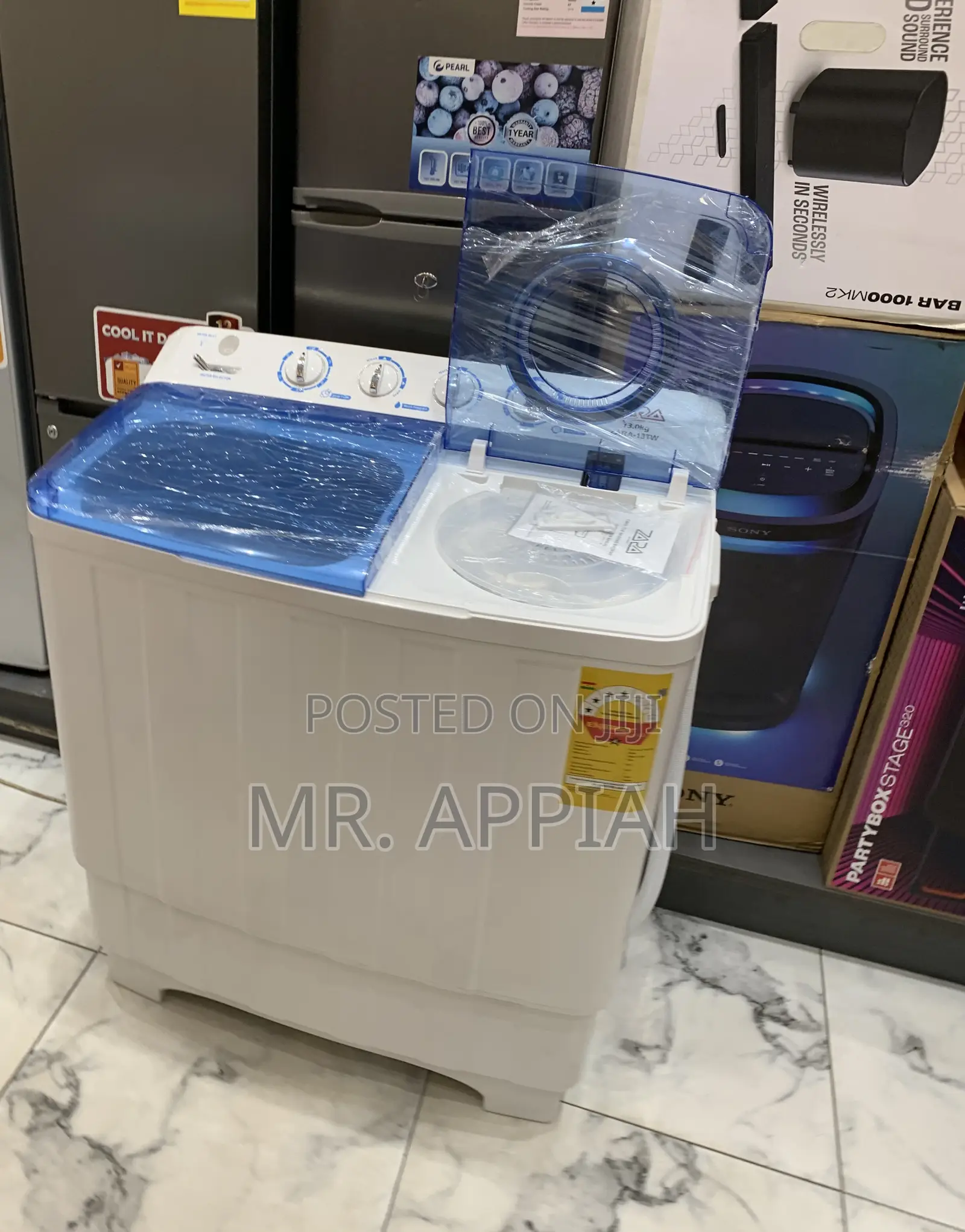 Solid Zara Semi-Auto Electric Washing Machine + Spin Dry(White) 