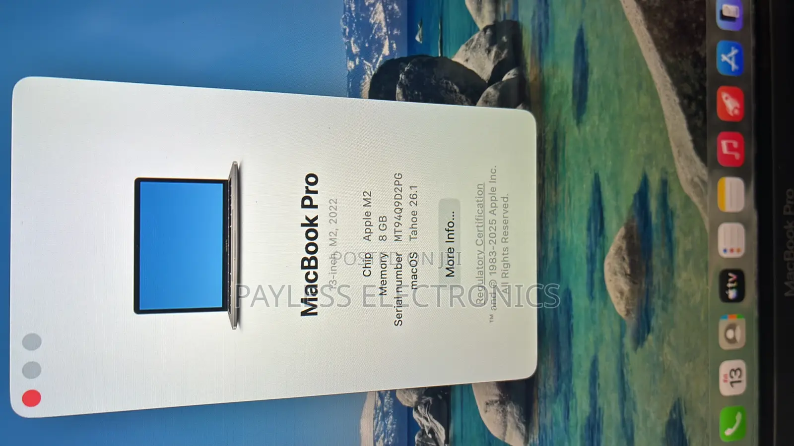 Laptop Apple MacBook Pro 2022 M2 8GB Apple M2 SSD 256GB