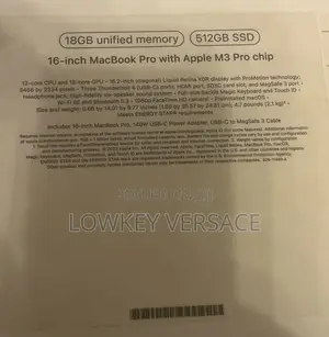 New Apple MacBook Pro 2023 M3 Pro 16-inch 18GB Apple M3 Pro SSD 512GB