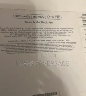 New Laptop Apple MacBook Pro 2023 M3 14-inch 8GB Apple M3 SSD 1T