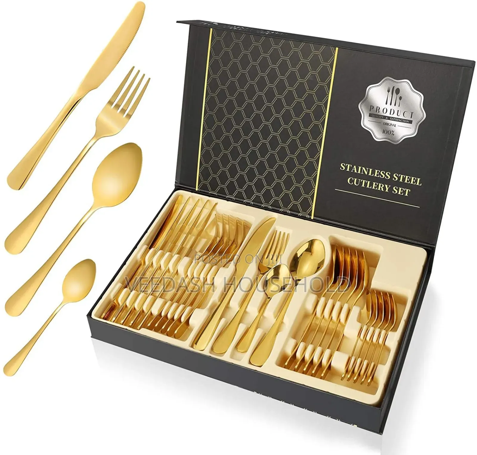 Gold 24 PCS Cutlery Gift Set