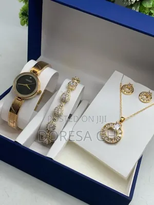Ladies Jewellery Set – Watch, Matching Necklace, Earrings Bracelet
