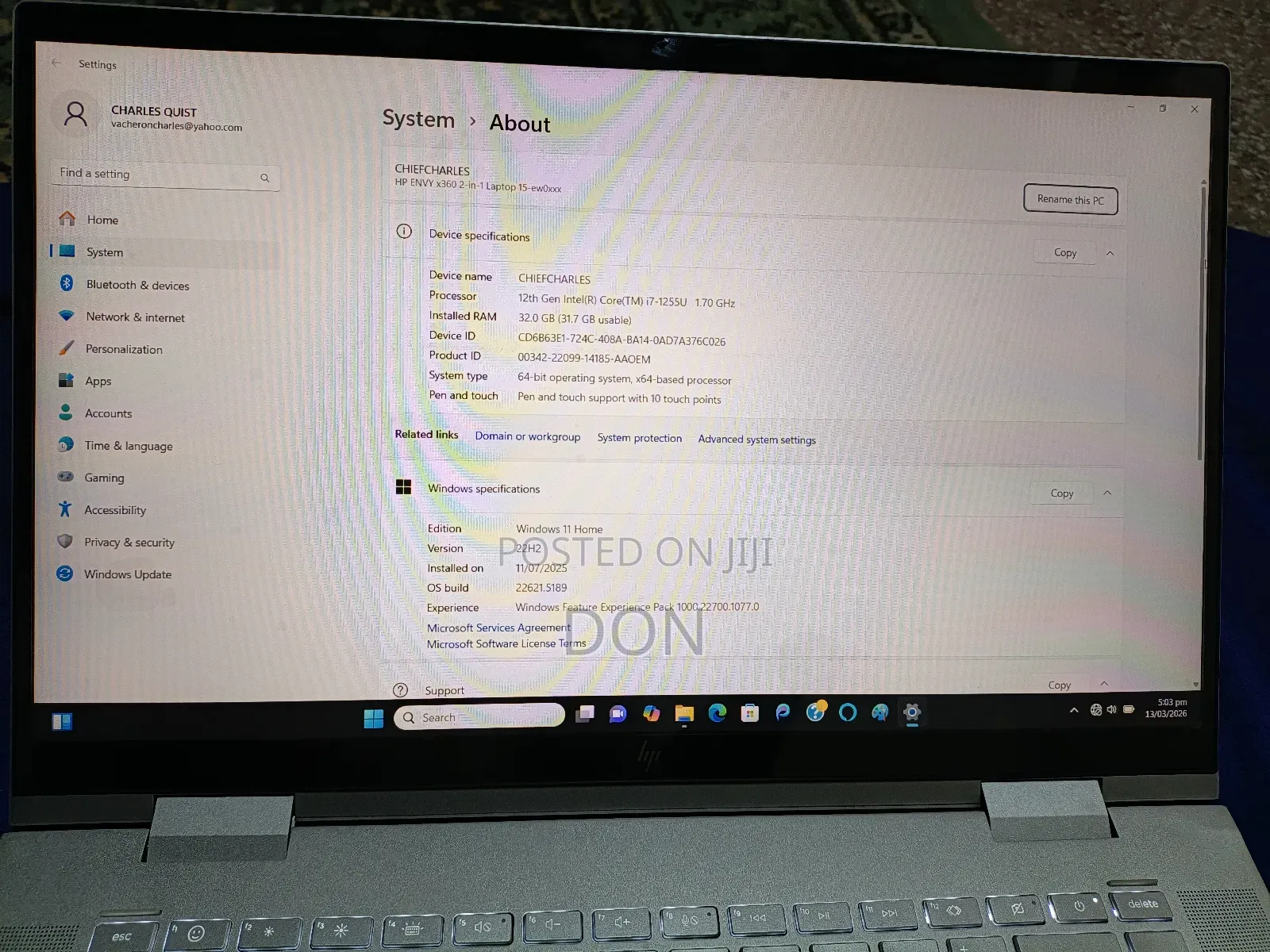 Laptop HP Envy X360 32GB Intel Core i7 SSD 2T