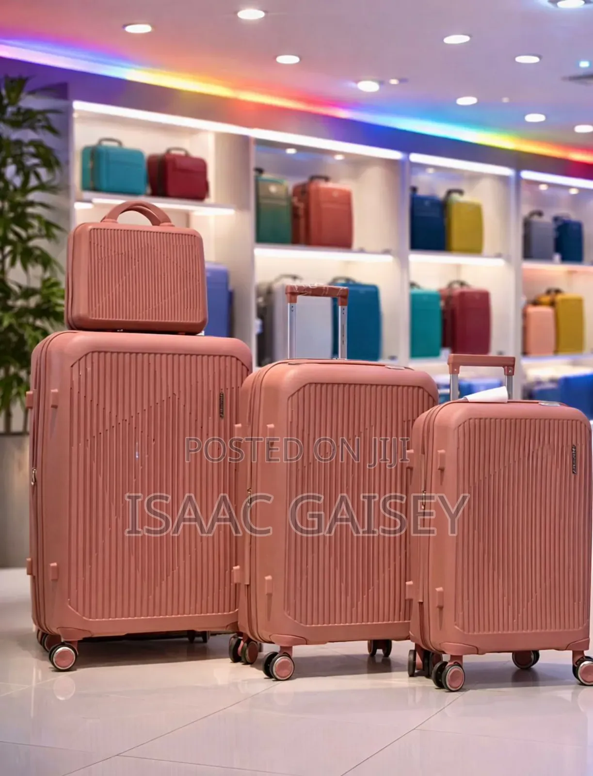 4set Classy Durable Anticrake Luggages With Cosmetic Bags in Collage