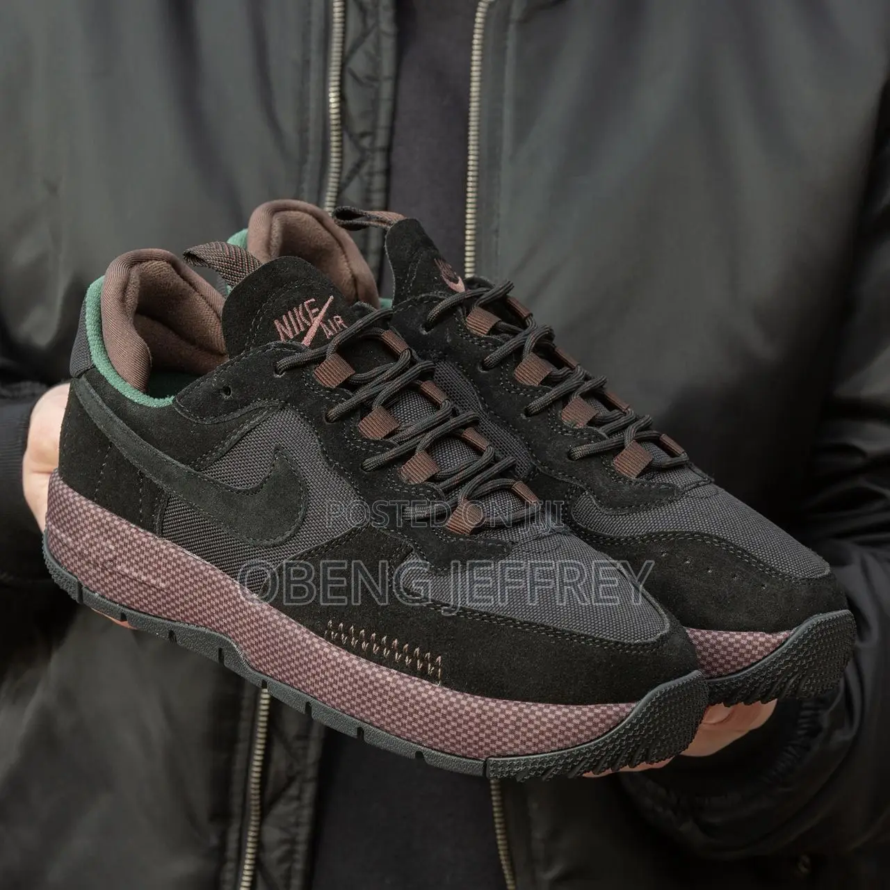 Original Airforce 1 Low Wild Black/Brown Velvet/Cacao