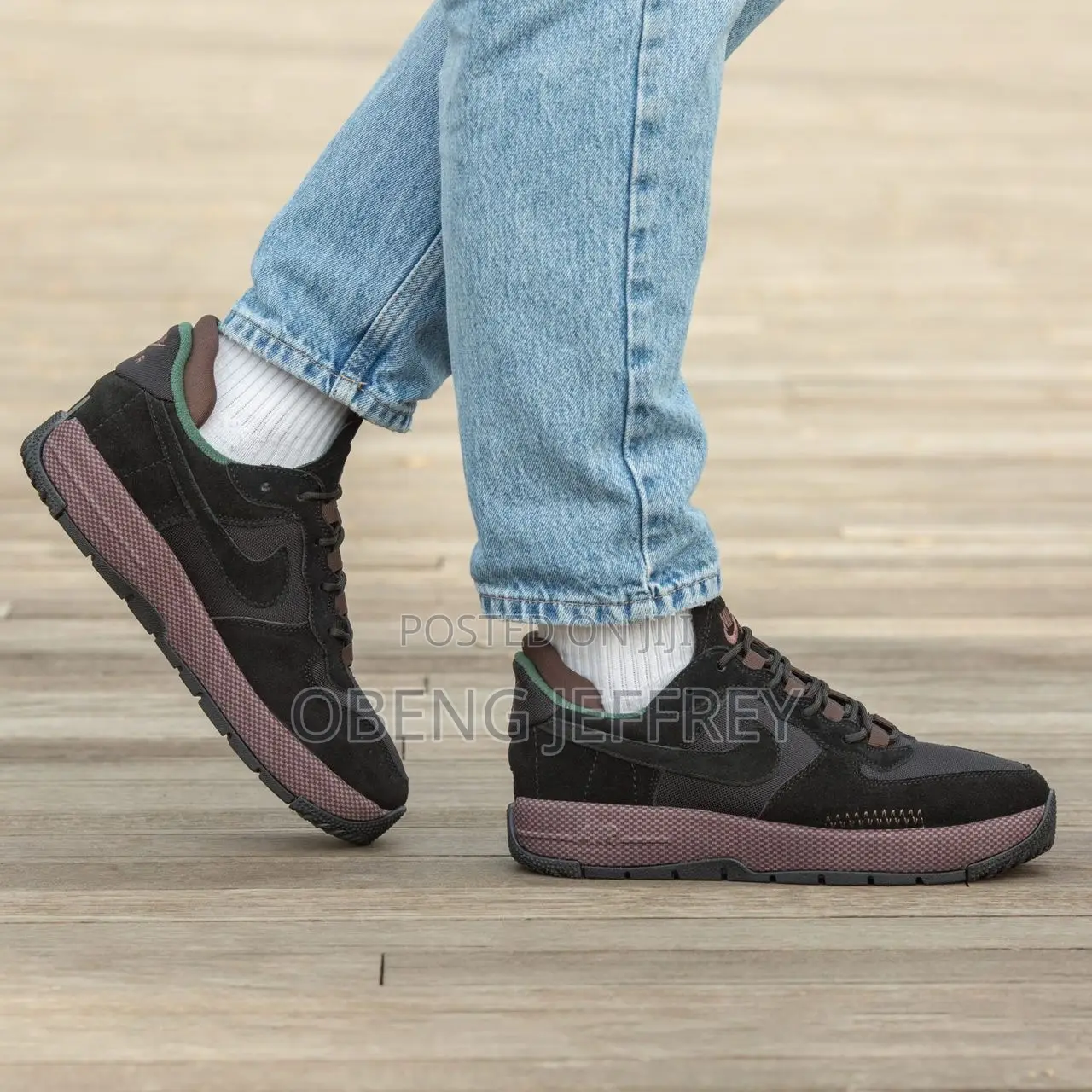 Original Airforce 1 Low Wild Black/Brown Velvet/Cacao