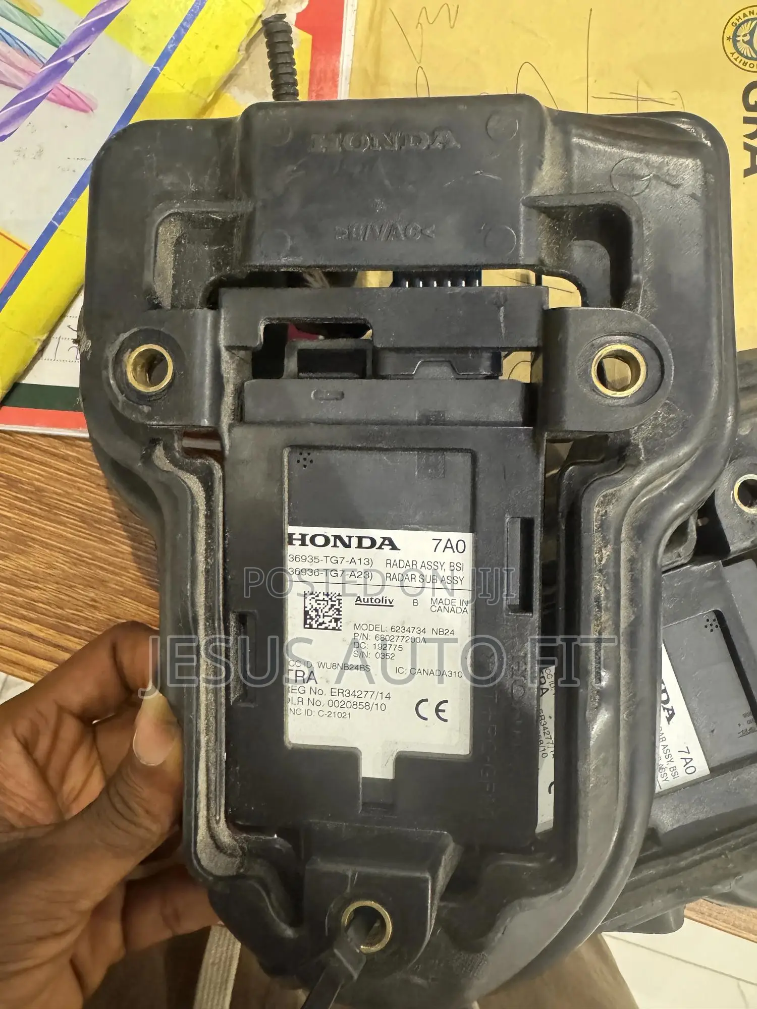 Honda Blind Spot Monitor Radar Sensor2016-22part Number: 36930-Tg7-A13