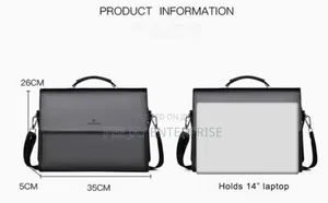 Square Side Crossbody Bag Document Leather Executive Briefcase for Men
