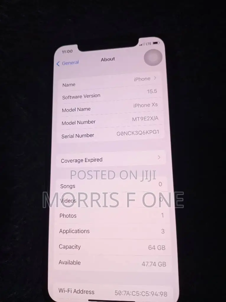 Apple iPhone XS 64 GB Black
