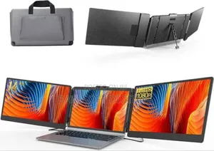 Portable Tri-screen Monitor One Cable For Dual Displays With Bag