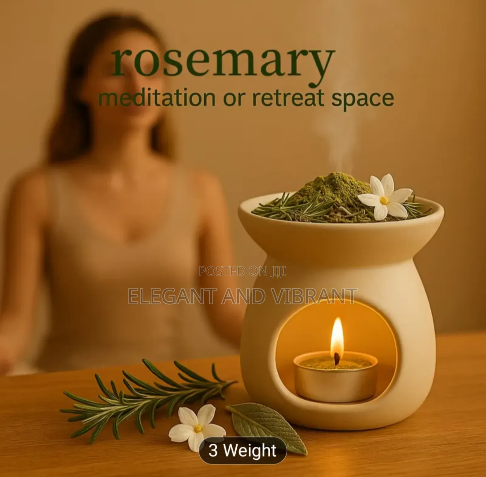 Pure Rosemary Incense Powder - Plant-based Incense For Burning,.