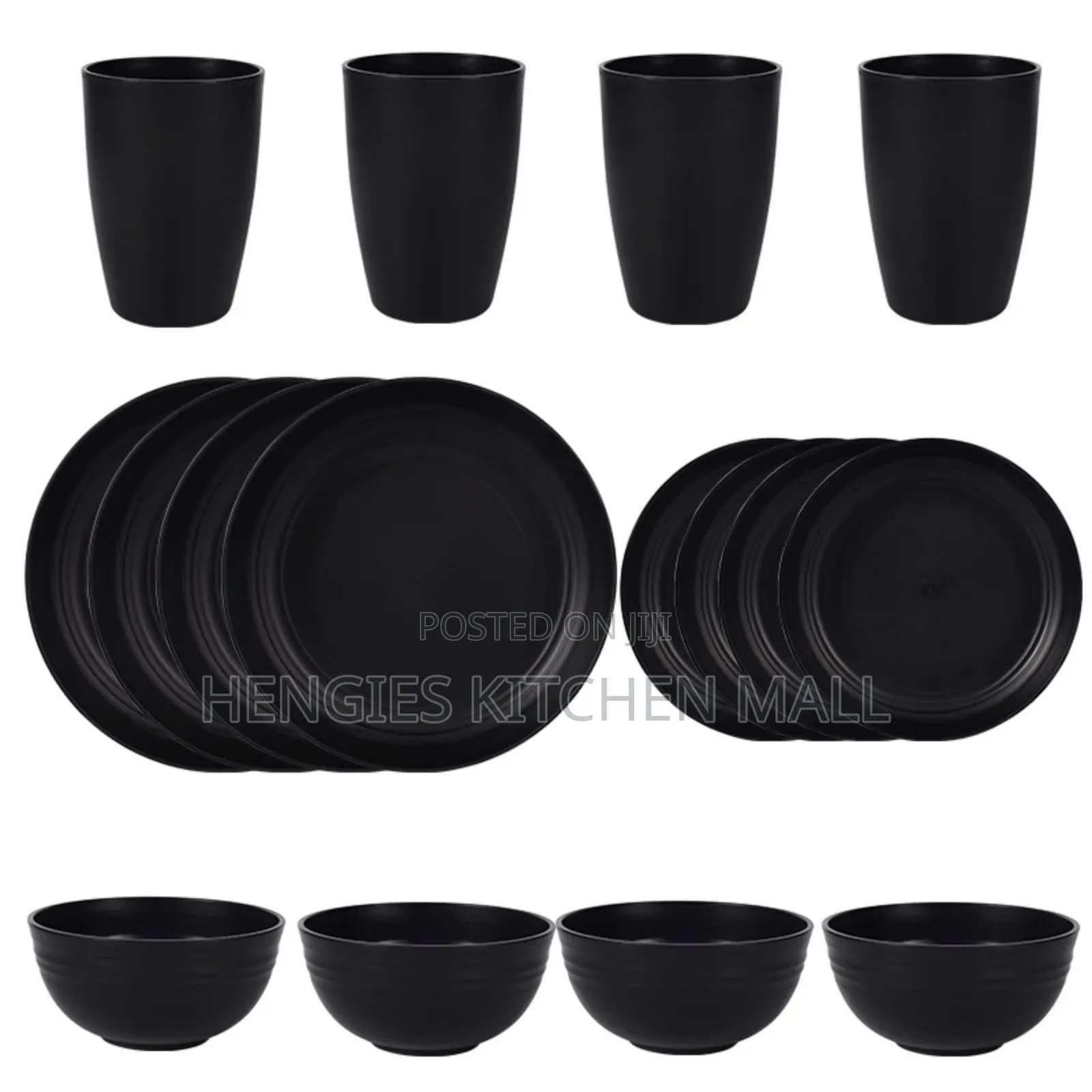 16pcs Plastic Dinner Bowl Set